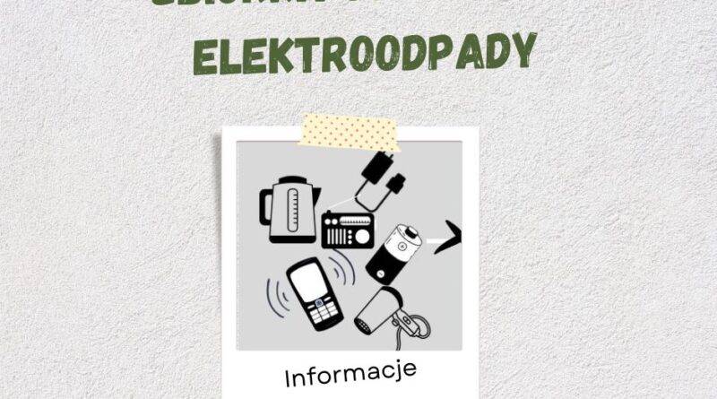 grafika przedstawia różne rodzaje drobnych elektroodpadów. Klinknięcie w grafikę przekierowuje na stronę informującą o zasadach zbiórki elektroodpadów w ramach EkoGrantów